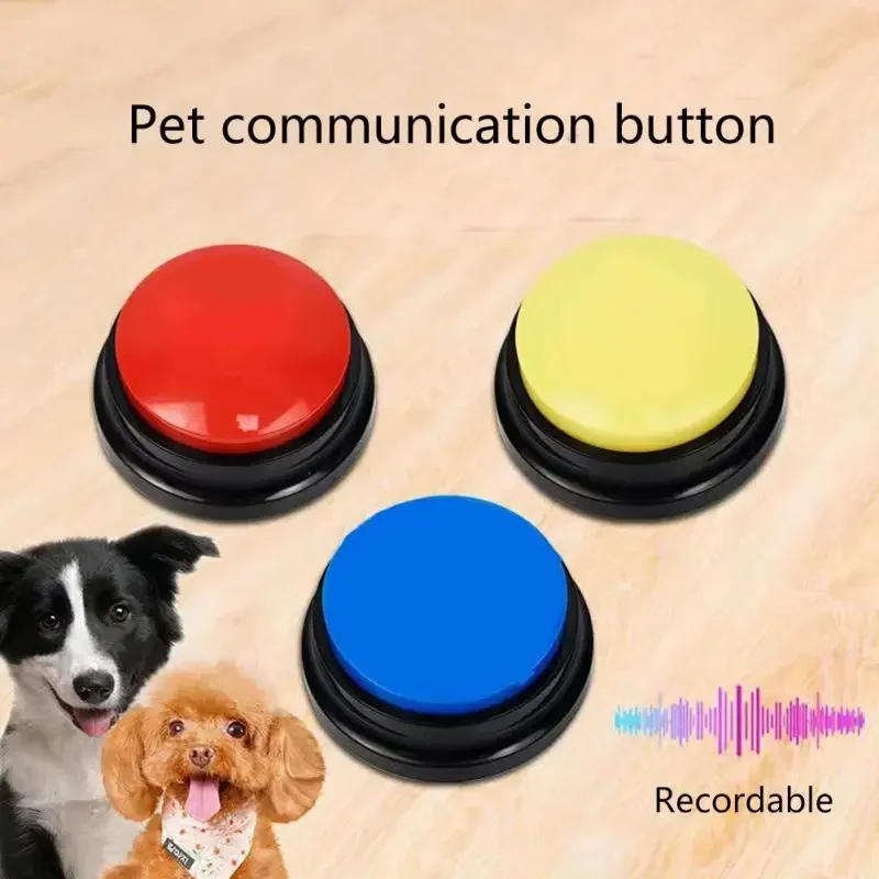 Interactive Squeaky Plush Dog Toy - Pet Sound Box Nagrywalny przycisk mówiący